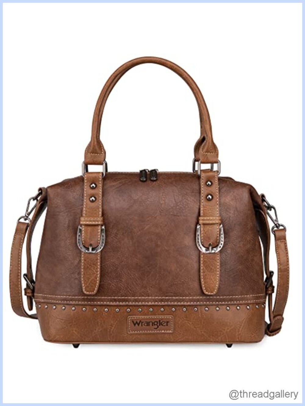 Western Barrel Satchel Doctor Bag Top Handle Detachable Strap Satchel Purse